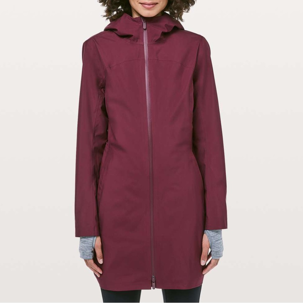 Lululemon rain rebel jacket in dark ruby/ maroon